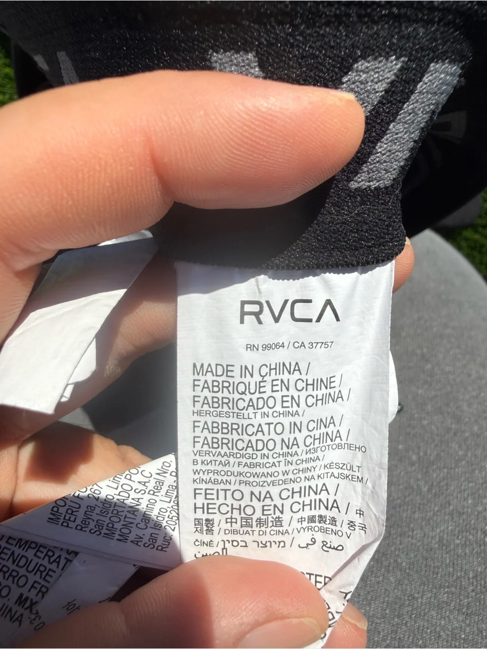 RVCA Black Shorts with White Logos
